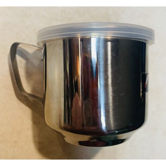 Stainless Steel Cup 4 oz. W/ Handle Mini Lid Shanghai China 555 6 cm Child Kids - Picture 4 of 8